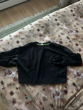 Nike Black Crewneck Sweater with Neon Accent